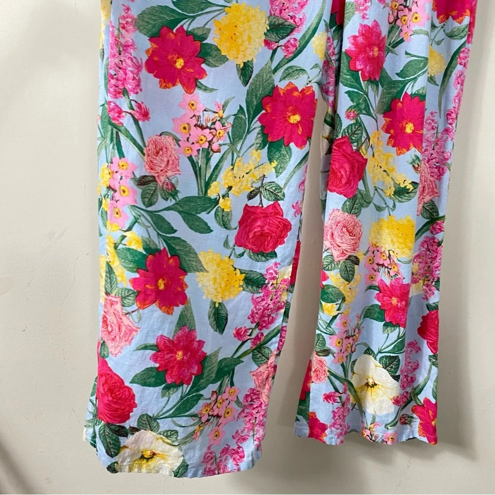 NEW Old Navy Multifloral Tie-Shoulder Cropped Twist-Front Smocked Jumpsuit - M